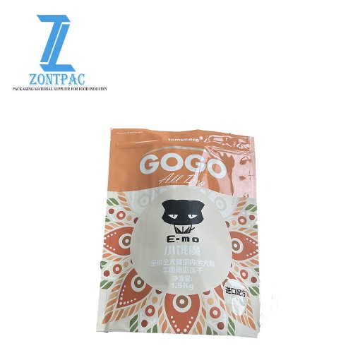 Ziplock Custom Printing Flat Bottom Pouch Cat Litter Pet Food Bag Cat Food Treat Packaging Bag